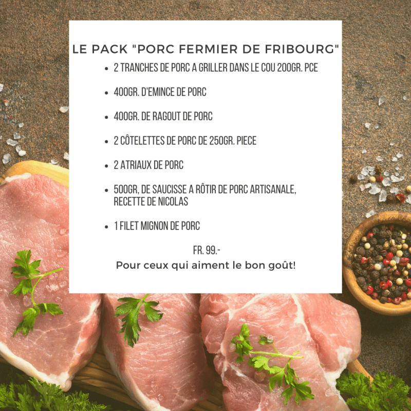 Pack de porc fermier de Fribourg