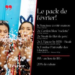 Le pack du mois de février 20% de rabais